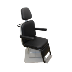 Fully refurbished Reliance 5200 Manual Recline Exam chair with black upholstery